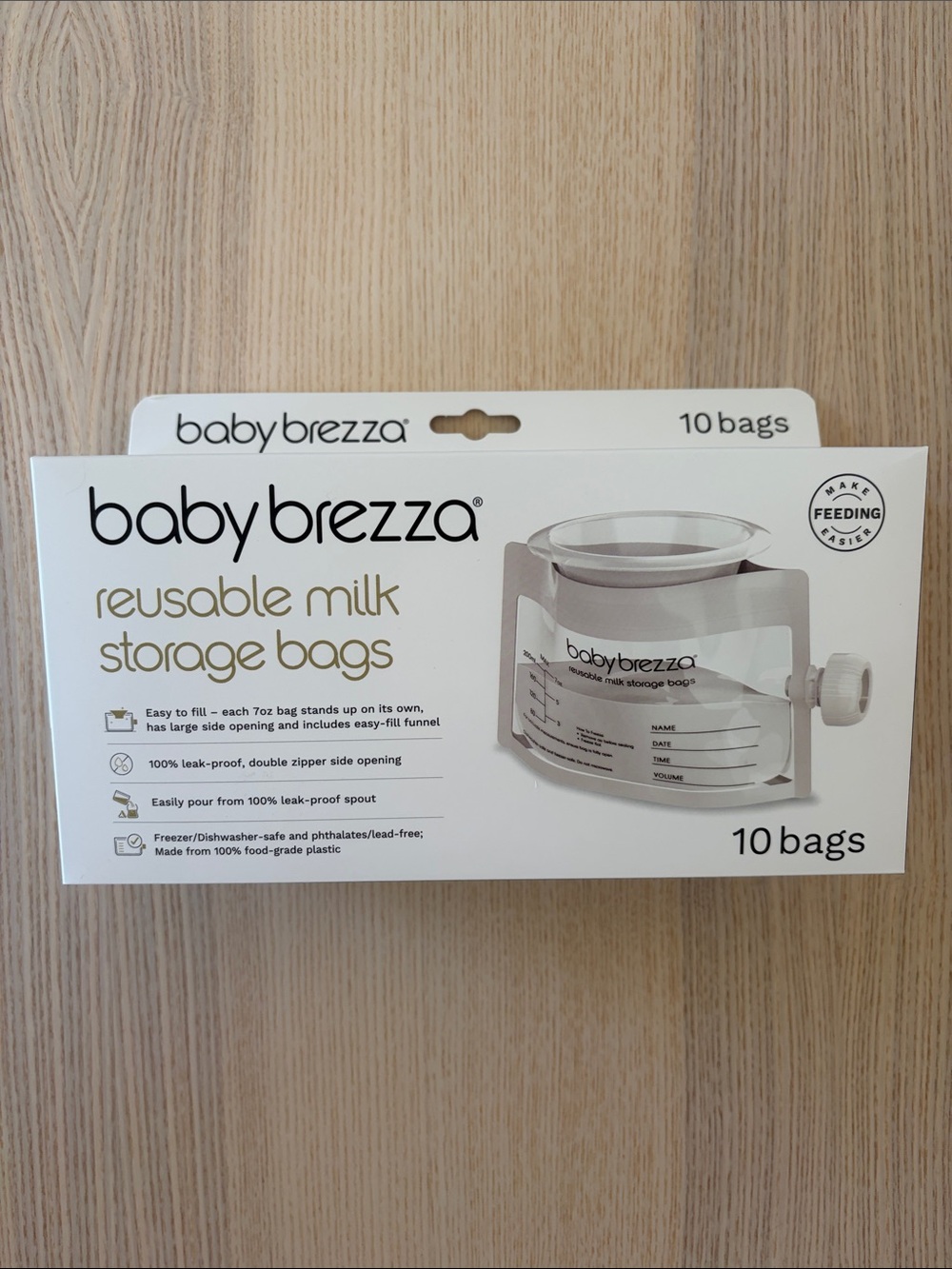 Baby Brezza Reusable Milk Storage Bags - White
